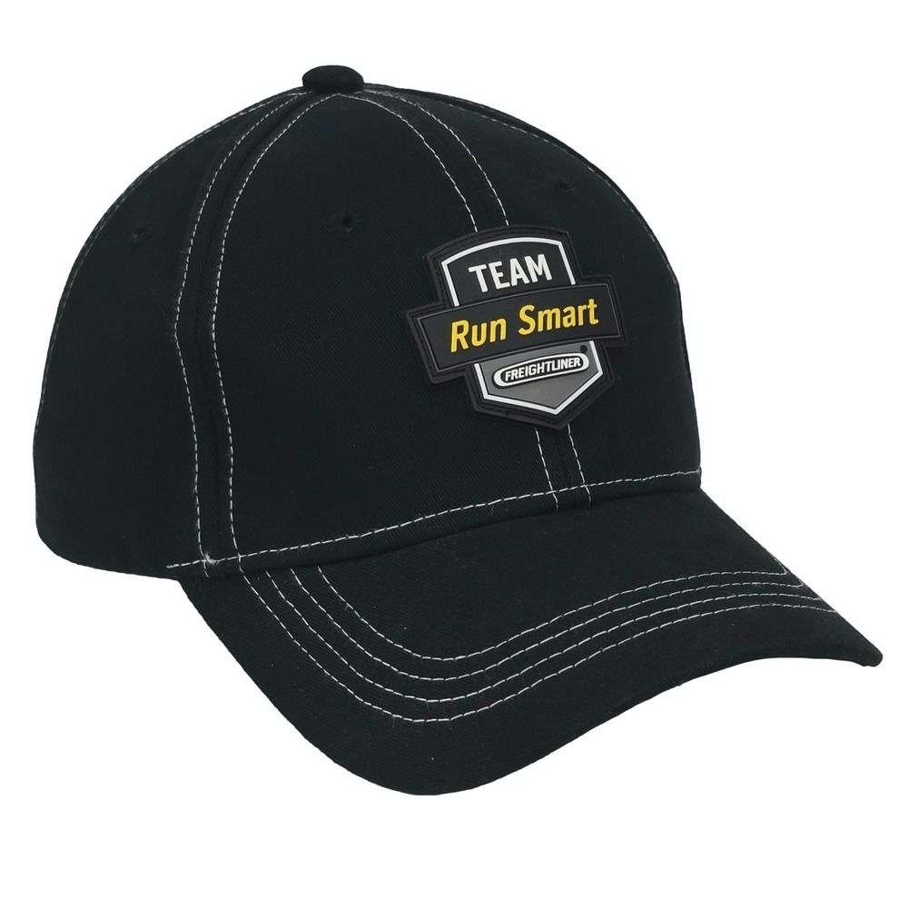 Freightliner Team Run Smart Hat Cap Black Rubberized Logo Patch‎ Truck Driver